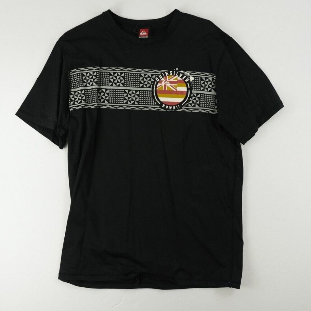 Quiksilver Men Swimwear Medium Rash Guard UV Protection Logo Short Sleeve Tee